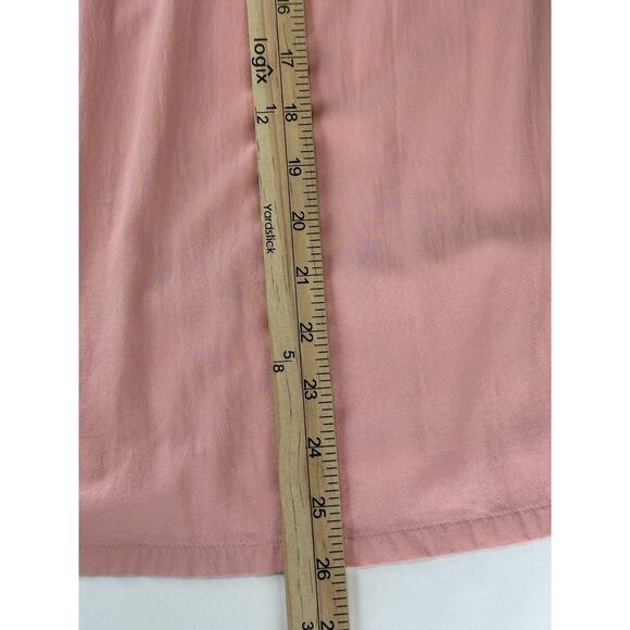 Loft Women’s Large 100% Rayon Feminine Blouse 3/4 Lace Sleeves Pink/Peach READ - Picture 16 of 16